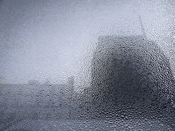 ‘Feeding is Forbidden’ research: city landscape behind waterdrops on a window